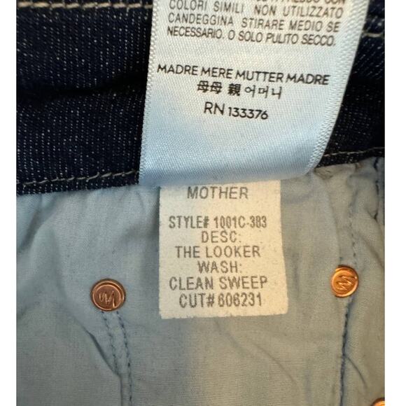 Mother The Looker Skinny Jeans in Clean Sweep Dark Blue Size 24 Like New - Picture 12 of 12